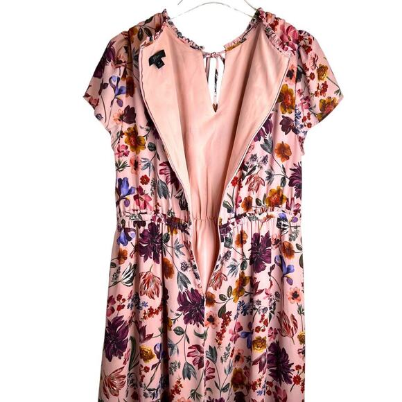 J. Crew Faye Dress  A-line Midi in Blush with Floral Print Women's Medium - Picture 10 of 15